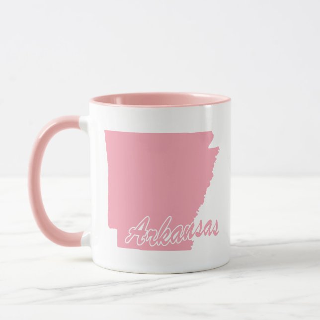 Pink State Of Arkansas Shape Mug (Left)