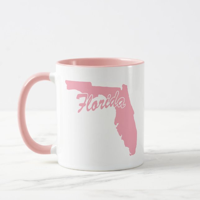Pink State Of Florida Shape Mug (Left)