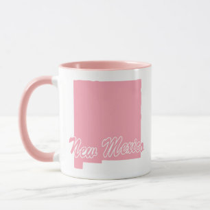 Pink State Of New Mexico Shape Mug