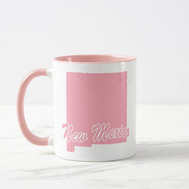 Pink State Of New Mexico Shape Mug (Left)