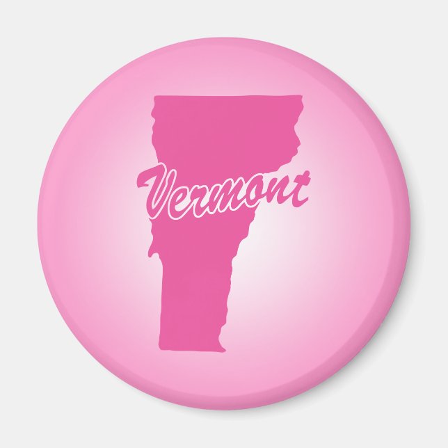 Pink State Vermont Magnet (Front)