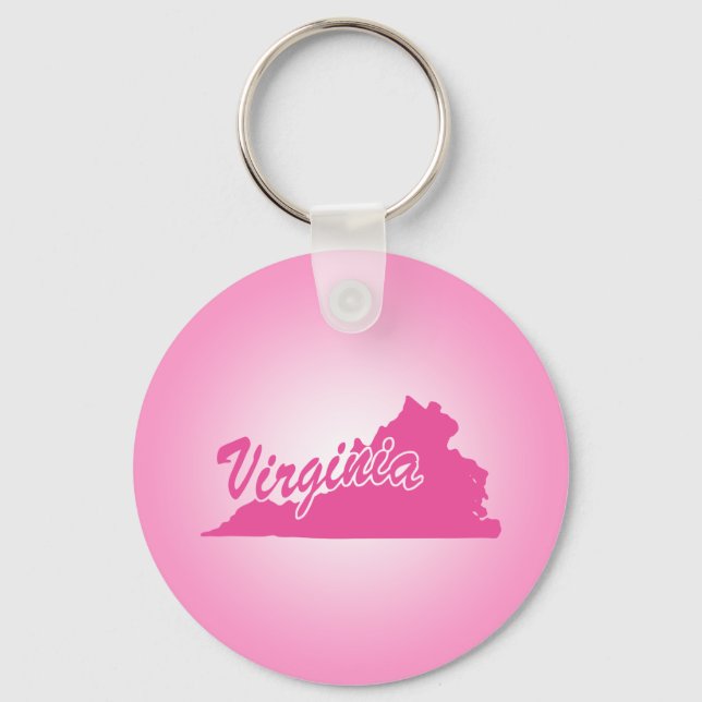 Pink State Virginia Keychain (Front)
