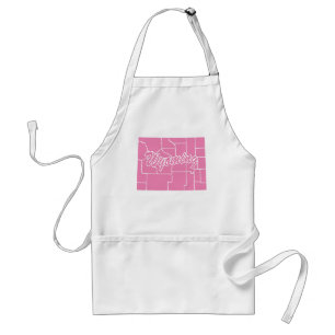 Pink State Wyoming Adult Apron