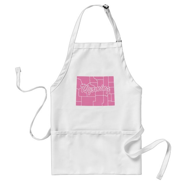 Pink State Wyoming Adult Apron (Front)