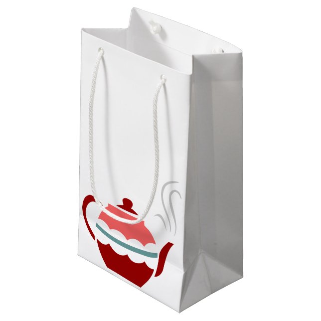 Pink Steaming Teapot Small Gift Bag (Front Angled)