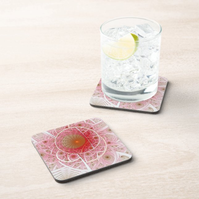 Pink Steampunk Abstract Coaster (Right Side)