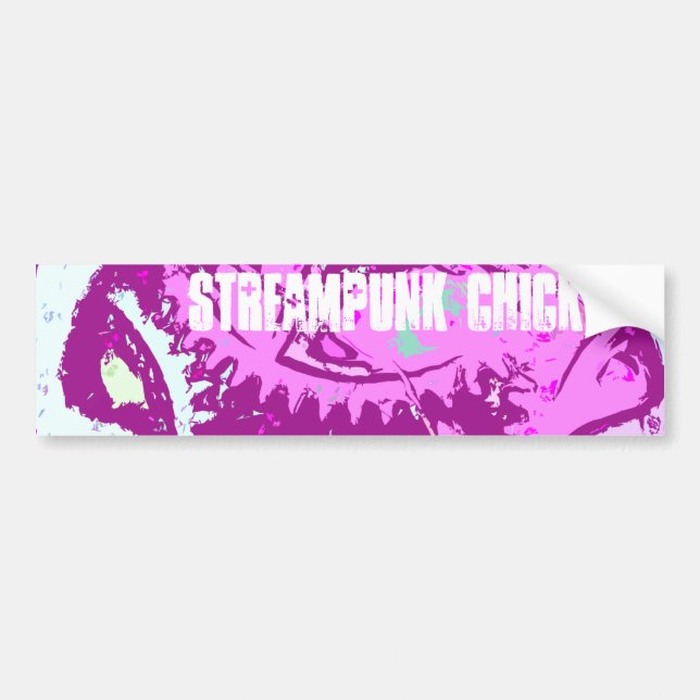 pink steampunk bumper sticker (Front)
