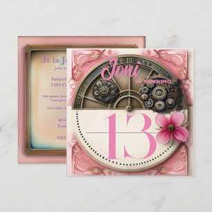 Pink Steampunk Party Invitation