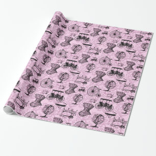 Pink Steampunk Pattern Wrapping Paper
