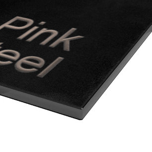 Pink Steel black glass cutting board