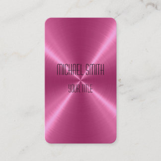 Pink Steel Metal Business Card