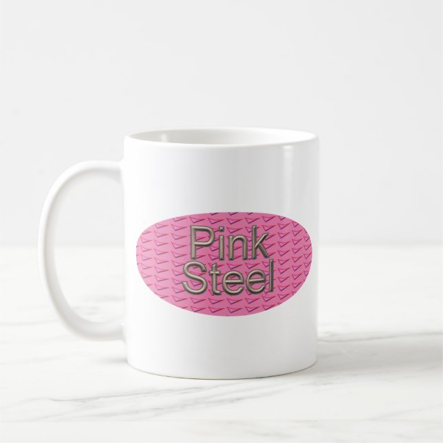 Pink Steel oval mug (Left)