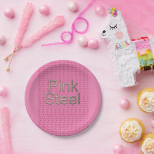 Pink Steel paper plates