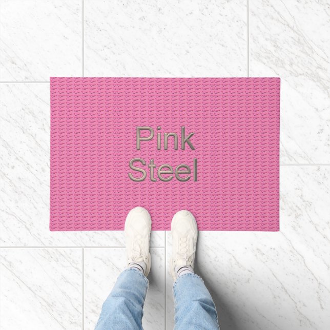 Pink Steel w name doormat (Indoor)