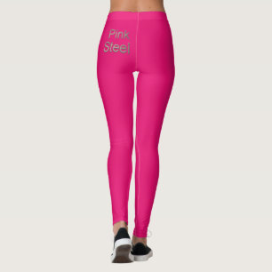 Pink Steel word fuchsia leggings