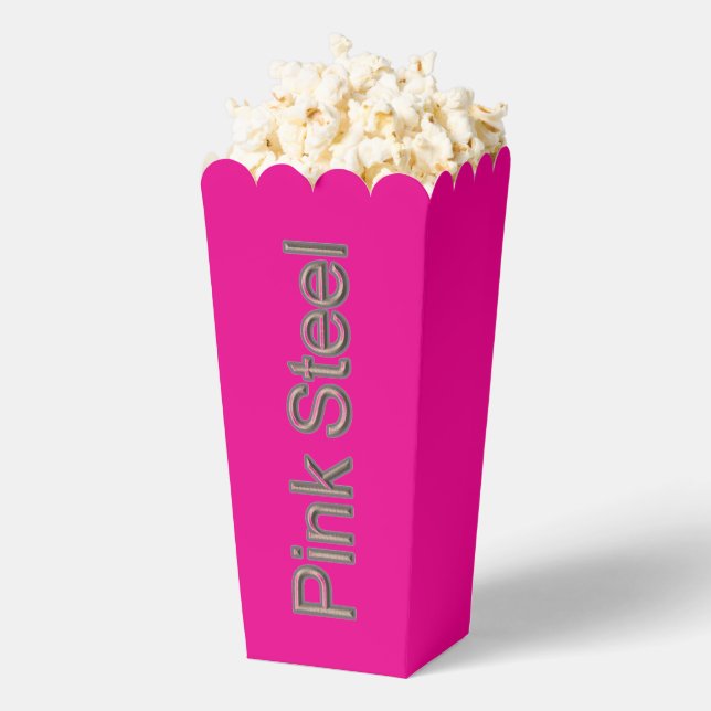 Pink Steel word vertical fuchsia popcorn boxes (Popped)