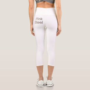 Pink Steel word white capris pants