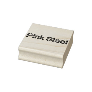 Pink Steele large rubber stamp no handle