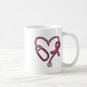 Pink Stethoscope Nurse Medical Breast Cancer Aware Coffee Mug