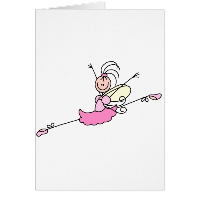 Pink Stick Ballerina Angel Card (Front)