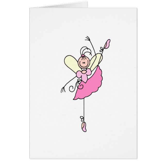 Pink Stick Ballerina Five Card (Front)