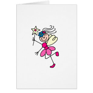 Pink Stick Fairy Card
