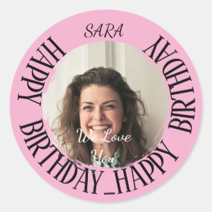 pink Sticker for birthday fully customizable