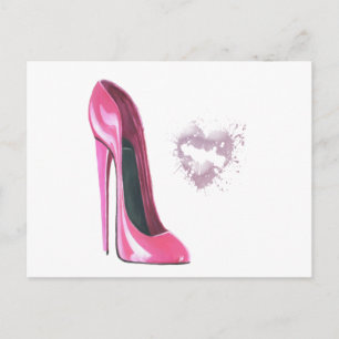 Pink Stiletto and Kiss Postcard