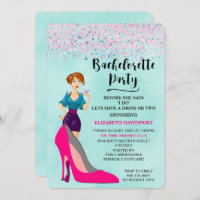 Pink Stiletto and Party Girl Bachelorette Invite