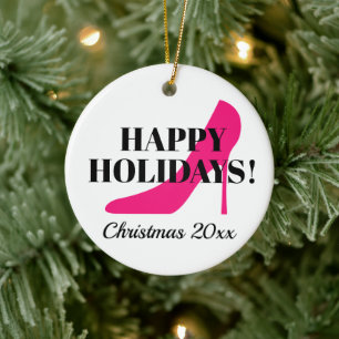 Pink stiletto Christmas tree ornament gift