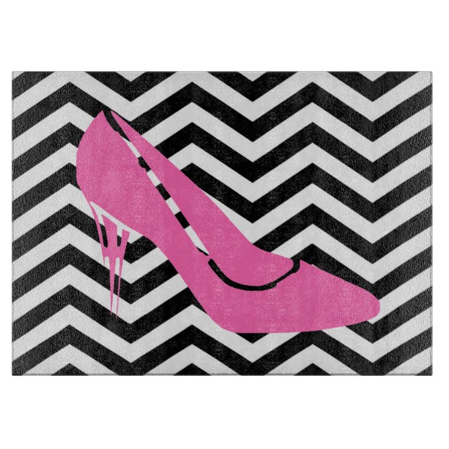 Pink Stiletto Cutting Board (Front)
