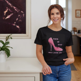 Pink Stiletto Diamonds Shoe Breast Cancer T-Shirt