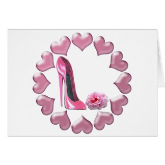 Pink Stiletto, Rose and Hearts