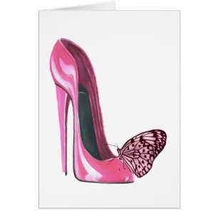 Pink Stiletto Shoe and Butterfly