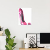 Pink Stiletto Shoe and Rose Print (Home Office)