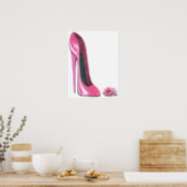 Pink Stiletto Shoe and Rose Print (Kitchen)
