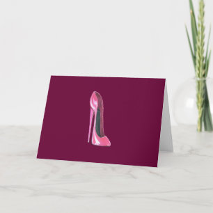 Pink stiletto shoe card