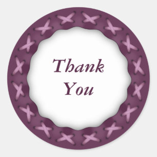Pink Stitches Sticker - Thank You