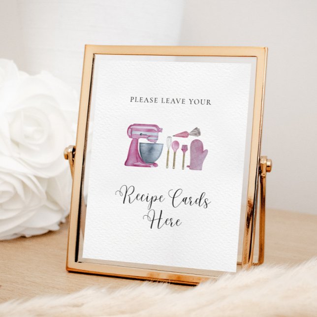 Pink Stock the Kitchen Recipe Cards Bridal Shower Poster (Creator Uploaded)