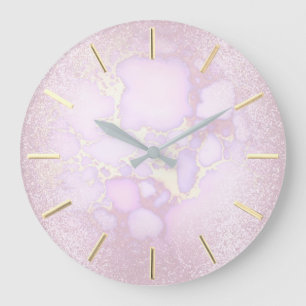 pink stone large clock