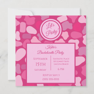 Pink Stone Pattern-Bachelorette Party- Invitation