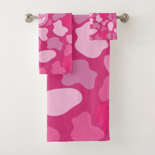 Pink Stone Pattern- Bath Towel Set