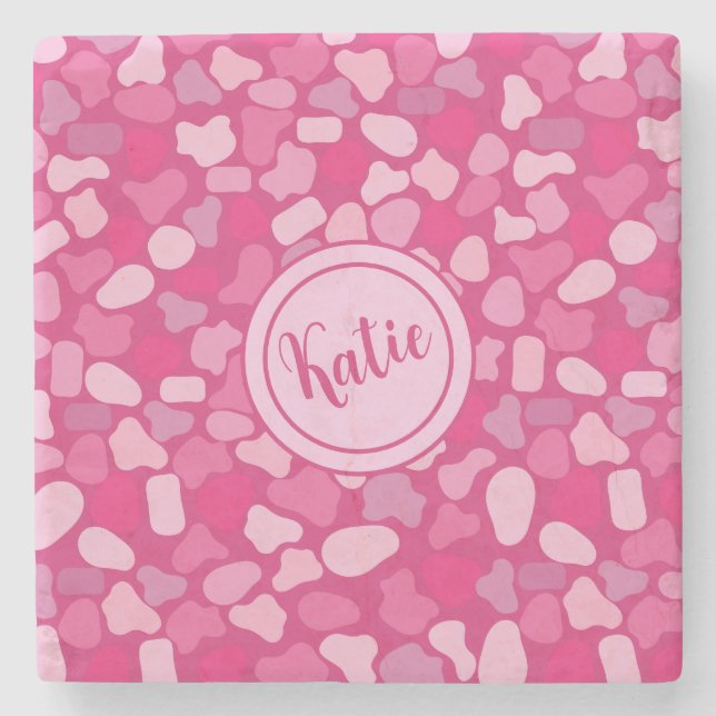 Pink Stone Pattern- Coaster (Front)