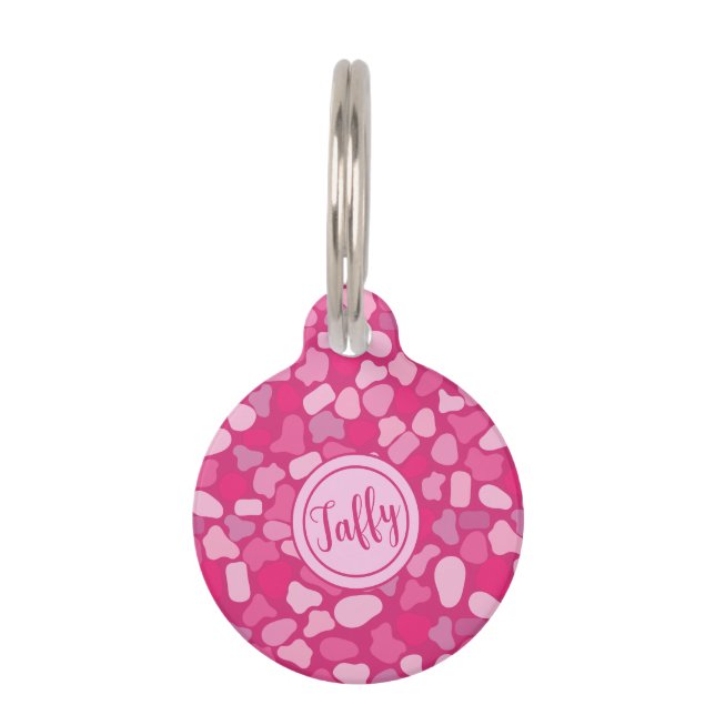 Pink Stone Pattern- Pet Tag (Front)