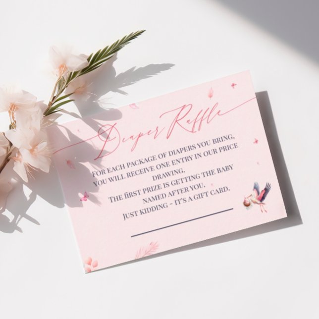 Pink Stork Diaper Raffle  Enclosure Card (Creator Uploaded)