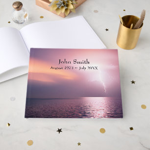 Pink Storm Clouds and Ocean Memorial Book