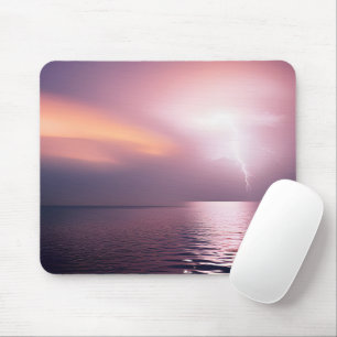 Pink Storm Clouds And Water Mouse Pad