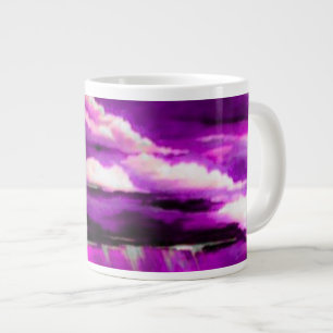 Pink Stormy Clouds Large Coffee Mug