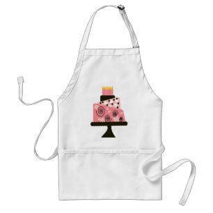 Pink Strange Birthday Cake Standard Apron