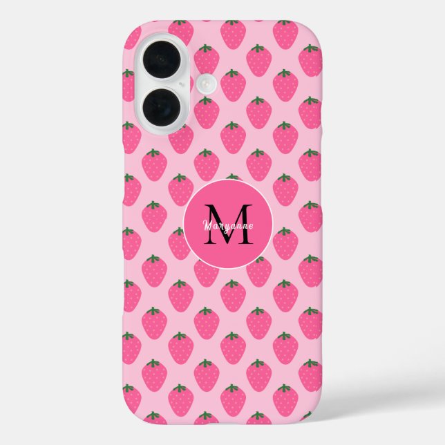 Pink Strawberries, cute customised Case-Mate iPhone Case (Back)